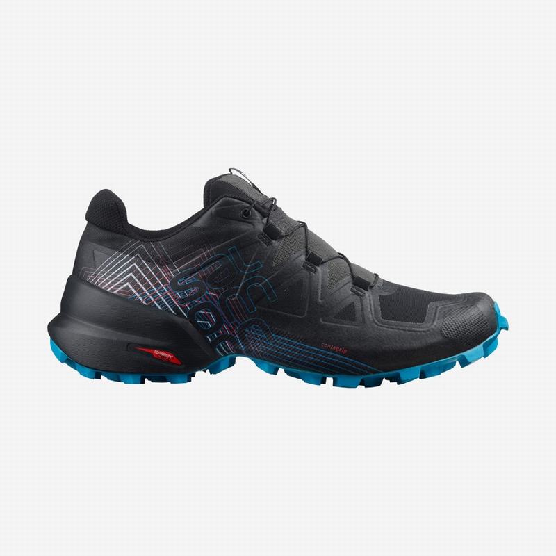 Salomon Singapore Mens Trail Running Shoes - Black/Red | 54769-AZWR